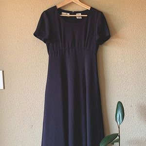 Vintage Liz Claiborne navy blue dress